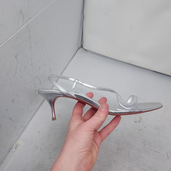 CHRISTIAN LOUBOUTIN Rosalie Strass Silver Strappy Heel Sandal - Picture 3 of 12